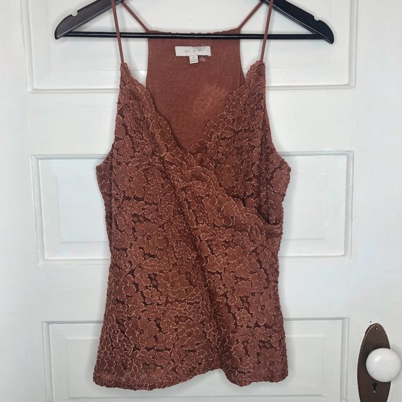 Eri + Ali Anthropologie Orange Lace Tank Small - Picture 1 of 4